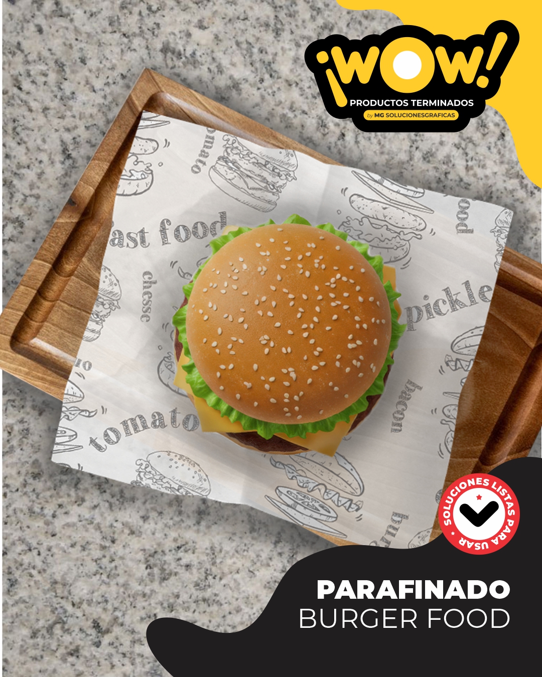 Papel Parafinado Burger Food
